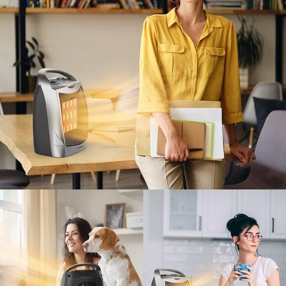 NEW Portable Electric Space Heater Thermostat Ceramic Fan Office Room Desk Indoo - Picture 3 of 9